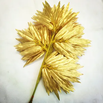 

Simulation golden bamboo leaves plastic bamboo leaves wedding decoration home garden vase flower pot decoration ornaments