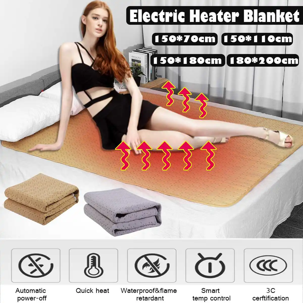 Electric Blanket Bedroom Heater Electric Heating Blanket Rug Double Size For Body Bed Warmer Electric Heater