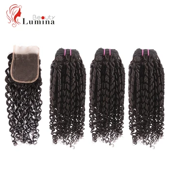 

Beauty Lumina Peruvian Bouncy Curly Human Hair Weaves 3Bundles Funmi Hair Extensions 100g 100% Remy Human Curly Bundles Dyeable