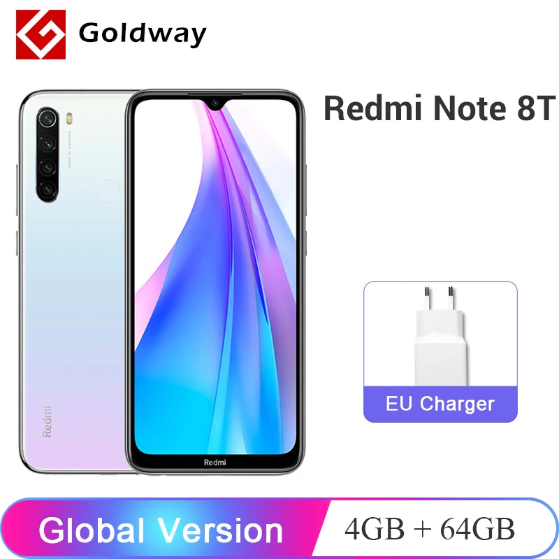 Глобальная версия Xiaomi Redmi Note 8 T 8 T 4GB 64GB NFC Смартфон 48MP Quad камера заднего вида Snapdragon 665 Octa Core 4000mAh