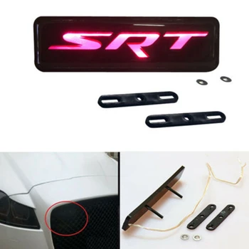 

for Dodge SRT Red LED Light Car for Front Grille Badge Illuminated Decal Sticker