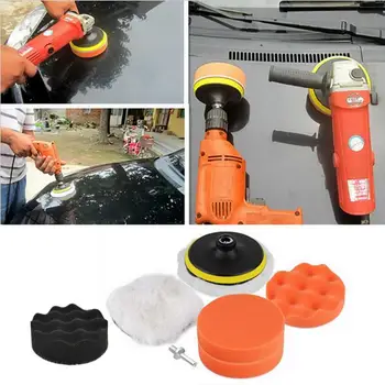 

1 Set Buffing Pad Set Thread 3 inch Auto Car Polishing pad Kit for Car Polisher + Drill Adaptor M10 Power Tools Car Accessories