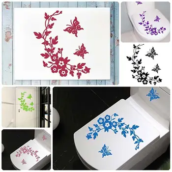 

Butterfly Flower Bathroom Toilet Wall Decals Sticker Home Decor Vinyl WC