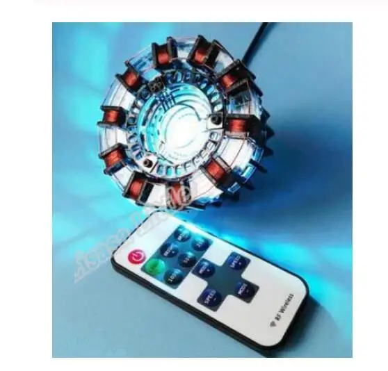 In Stock New Iron Man Cosplay Arc Reactor DIY Action Figure Toy Collection Model Assembled Lamp Toys for Children - Цвет: Acrylic Assembled