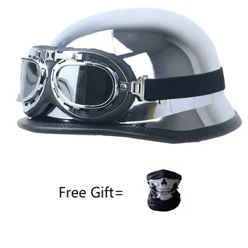 

mirror sliver German military style motorcycle helmet DOT open face helmets Cruiser Chopper helmets motorcycle helmet