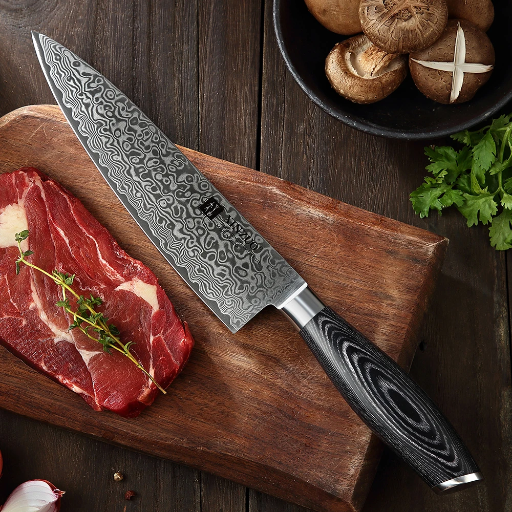 XINZUO 8 дюймов нож шеф повара Gyuto японский VG10 Дамасские кухонные ножи из нержавеющей
