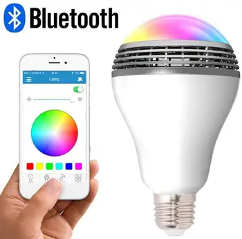

LED Smart Light Bulb Bluetooth Speaker APP Control RGB Multi Color Changing Dimmable Wireless Remote Control Audio Bulb MP3
