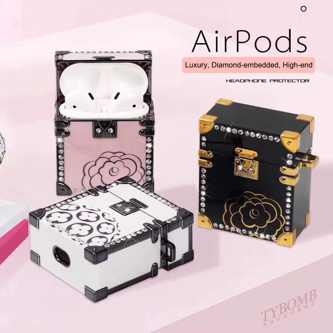 Роскошный акриловый чехол из ТПУ для Airpods 1 2 Наушники с зарядным устройством |