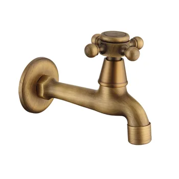 

Free Shipping YUJIE HD8901 Full-copper European style antique washing machine faucet triangle valve 1 / 2 single cold faucet