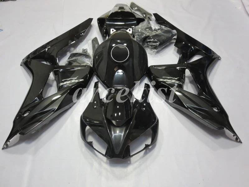 Топ литья под давлением ABS Обтекатели комплект подходит для CBR1000RR 2006 2007 06 07 1000 RR CBR1000 Кузов Набор красный синий HRC - Цвет: black gray