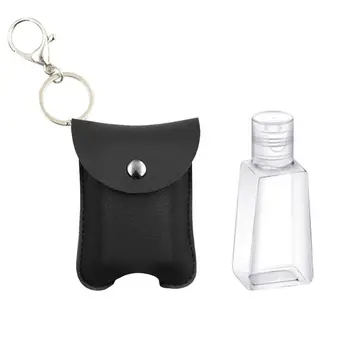 

Portable Faux Leather Keychain Holder for 20ml Hand Sanitizer Refillable Bottle K1MD