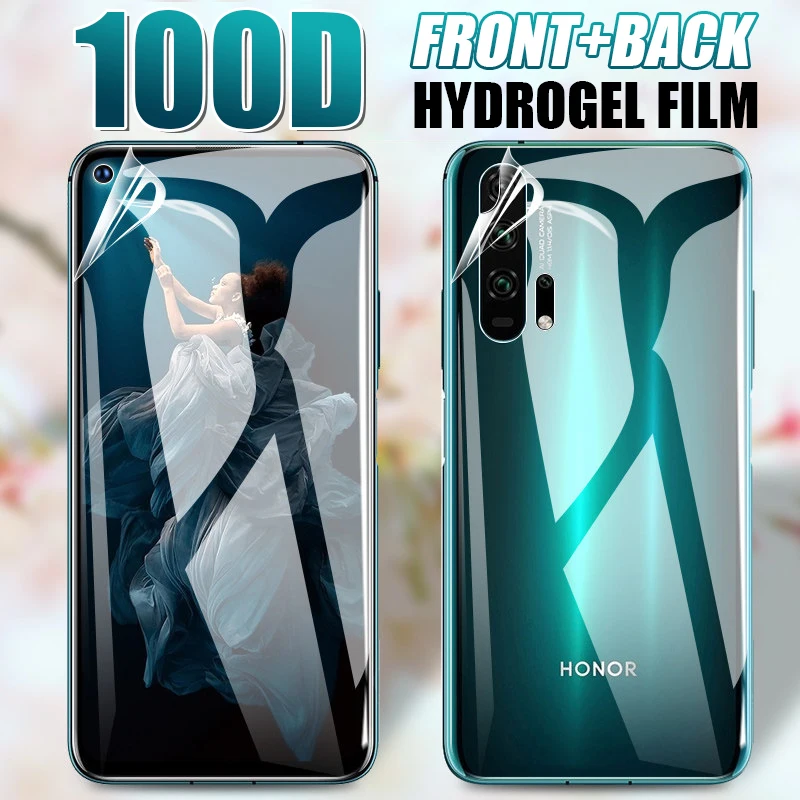 Front Film Back Cover 100D Hydrogel Film For Huawei Honor 8x 9x 10i 9 10 Lite 20 Pro Screen Protector Protective Film Not Glass