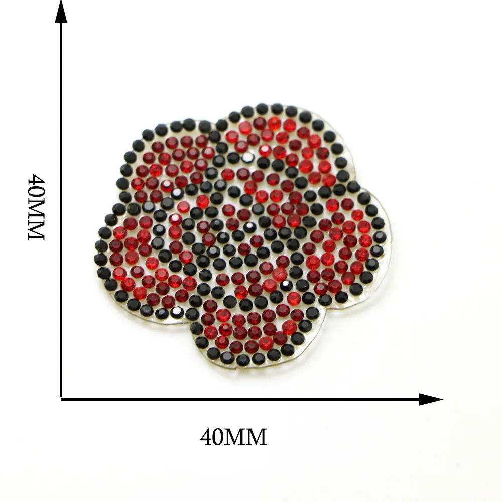 Rosa Herz Unicron Blume Hot fix Strass Eisen auf Kristall Patch Badage Frauen Kleidung Braut Hochzeit Kleid Zubehör Applique – Detail 5