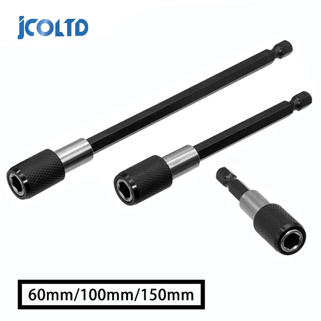 

1/4 Inch Hex Shank Quick Release Screwdriver Magnetic Bit Holder with Adjustable Collar Extension Bar 60mm 100mm 150mm