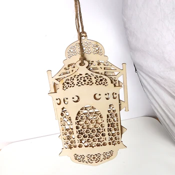 

6Pcs Islam Eid Ramadan Mubarak Decoration Wooden DIY Decorations Pendants Crafts Durable And Practical To Use High Quality