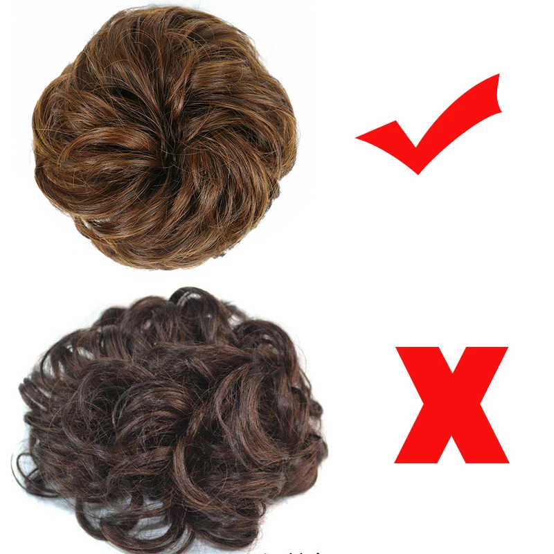Azqueen Synthetic Messy Bun in Gary Brown - Elastic Hair Rope Extension