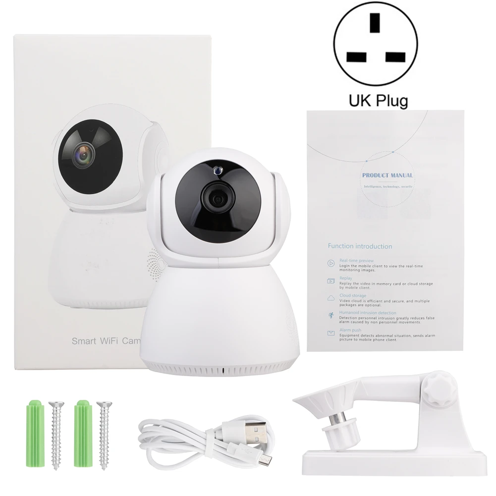 UK PLUG 1080P 2MP домашняя ip-камера безопасности беспроводная WiFi камера Wi-Fi CCTV видеонаблюдение ИК ночного видения умная Радионяня Камера - Цвет: UK PLUG