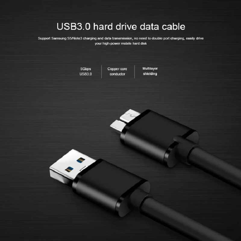 USB 3,0 кабель высокоскоростной USB type A Micro B кабель синхронизации данных для внешнего жесткого диска HDD samsung S5 Note3 USB данные HDD кабель