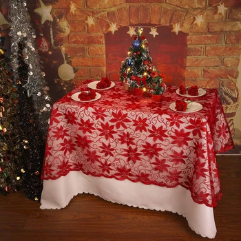 

Table Cloth Christmas Wedding Party Dining Room Home Lace Practical Elegant Non Toxic Floral Pattern Decoration Soft