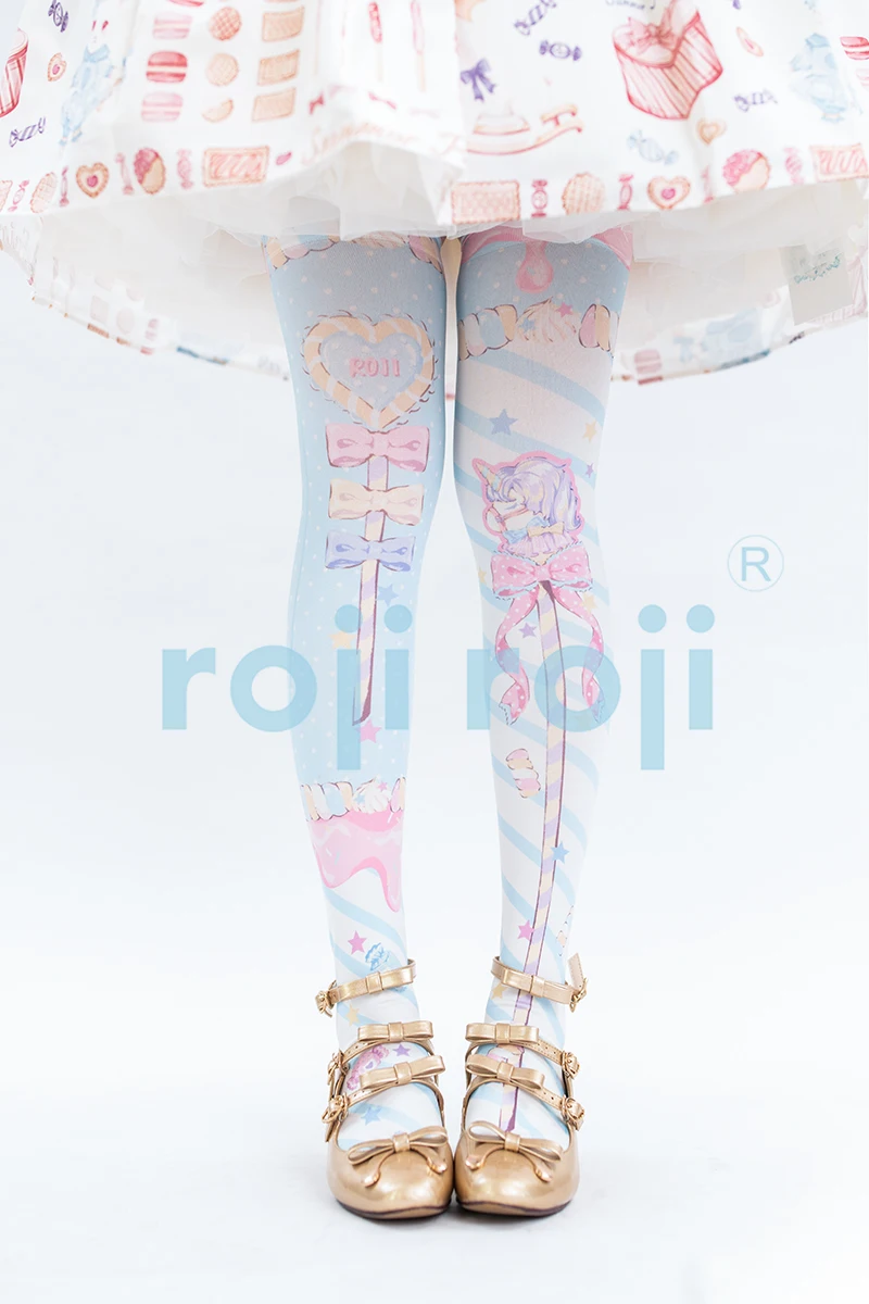 Lolita socks women's summer and autumn socks velvet print knee Lolita Japanese Harajuku women socks anime socks cat paw socks knee stockings