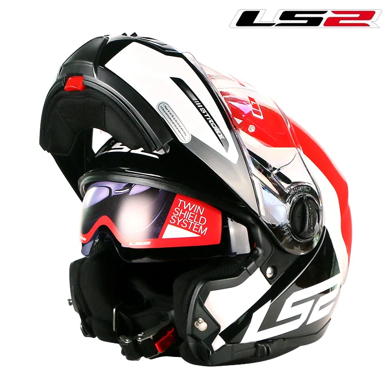 LS2-casco abatible hacia arriba para motocicleta FF325, Modular, doble  lente, Original, para hombre