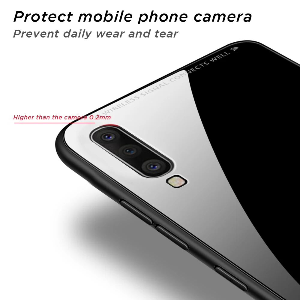 Закаленное Стекло чехол для samsung Galaxy A50 A70 A30 A60 A10 A40 для Galaxy S10 S9 S8 плюс S10e A7 A9 мягкий чехол на заднюю панель