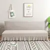 Solid Color Series Sofa Cover With Skirt Edge For Folding Sofa Cover Without Armrest All-inclusive Elastic Slipcover Protector 3