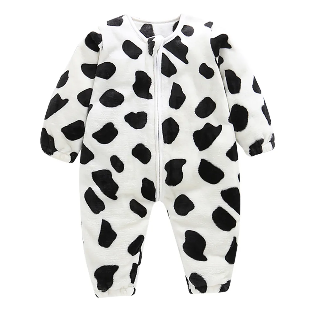Winter Newborn Rompers Sleeping Bag Print Thick Warm Cotton Children's Flannel Baby Girls Jumpsuits Boy Sleeping Clothes#sw1