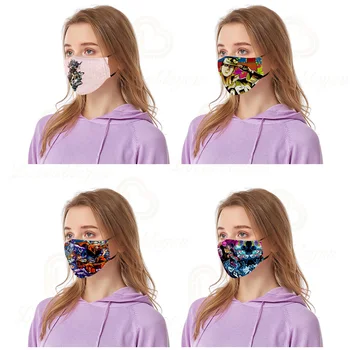 

3Pcs Cute Anime Cotton Face Mask Reusable Windproof Washable Mouth Masks K-pop Facial Masks Mondkapjes