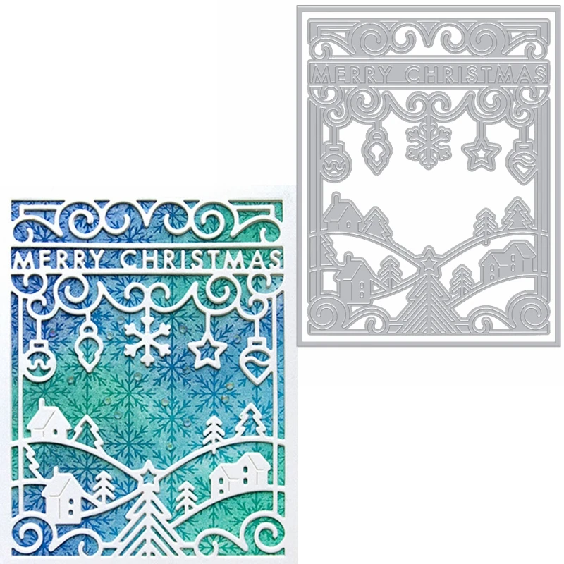 

Amazing Xmas Hollowed Frame Metal Cutting Dies Hollowed Christmas World Decoration Die Cuts For Card Making DIY New 2019 Crafts