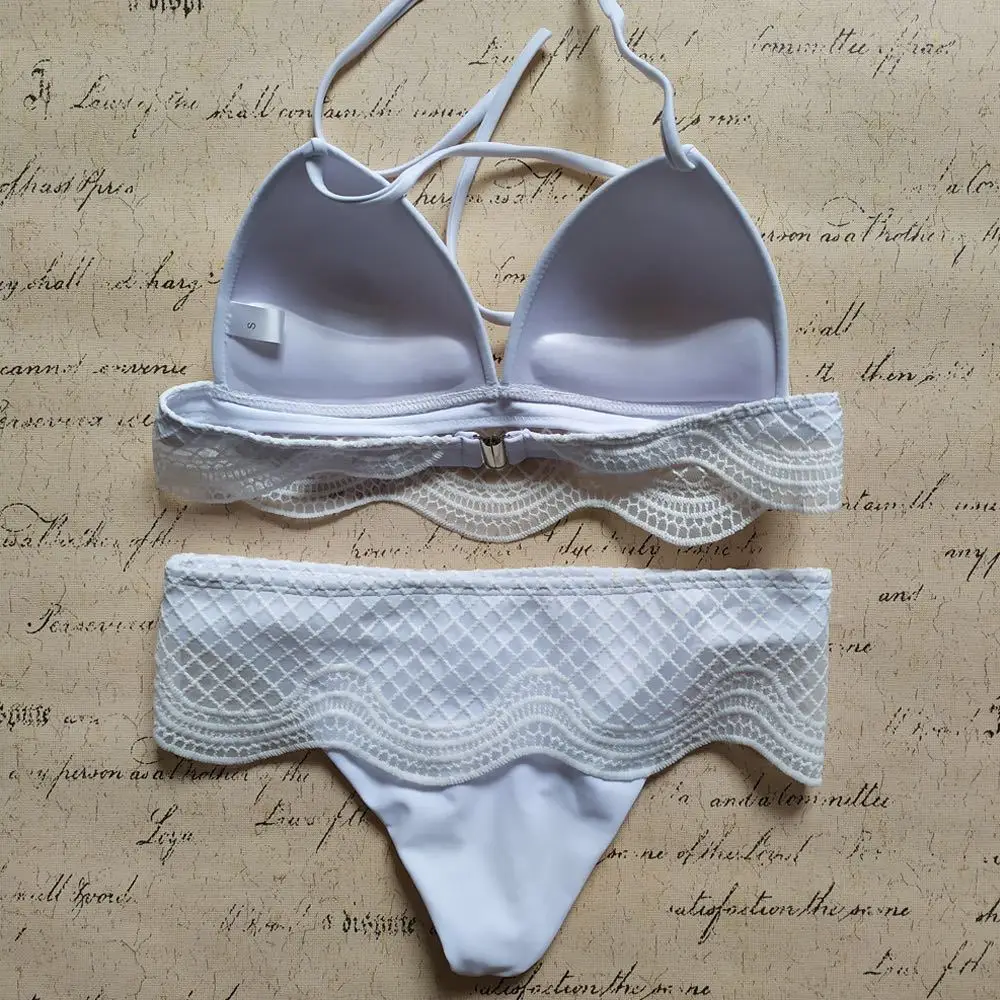 white bra and panty sets 2021 New Women's Bra Suit Bikini Split Swimsuit LACE BIKINI Women's Sexy Open Back Swimsuit Multicolor Strap Split Swimsuit bra and knicker sets