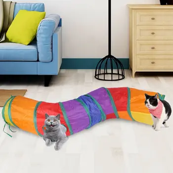 

S-shape Cat Tunnel Tube Toy for Cat Kitten Foldable Kitten Interactive Toy Pet Supplies^_^