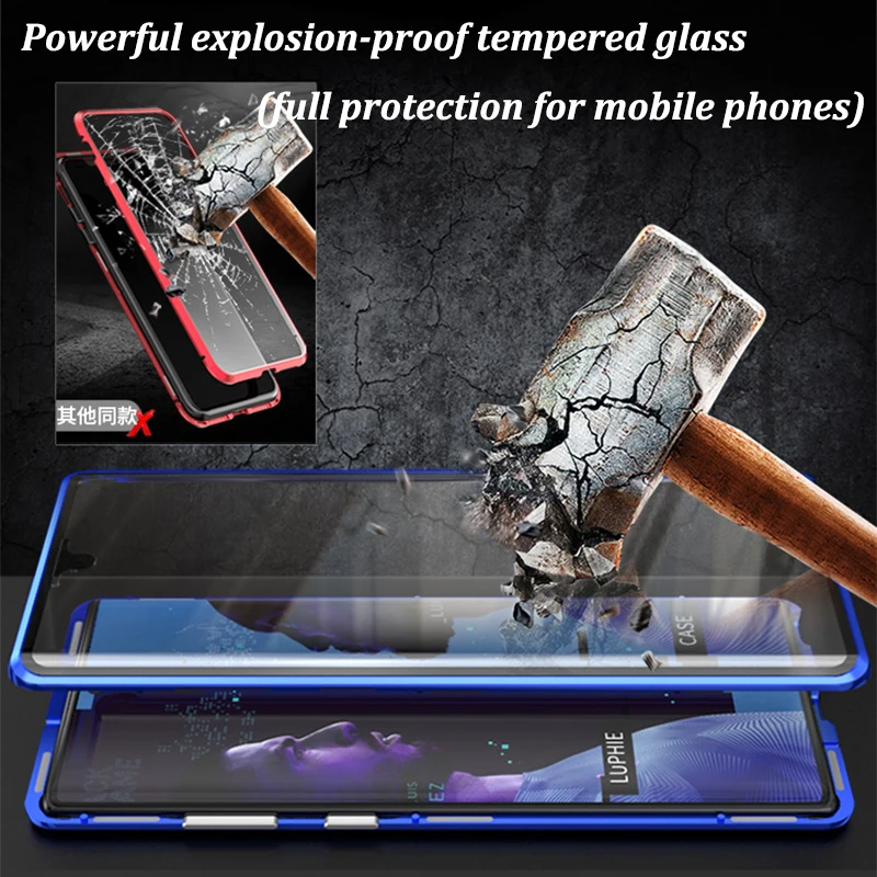 Magnetic Metal Double Glass Case For Huawei P30 Lite Cases Huawei P40 Pro P20 Mate 20 30 Nova 5T 3i 7 SE Y9 Prime 2019 Covers