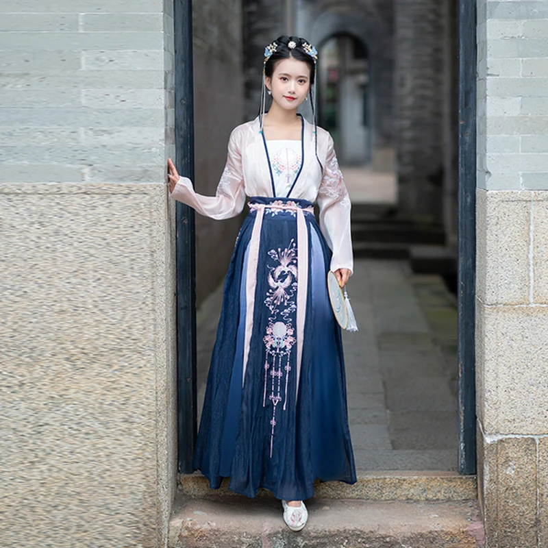 Ханьфу китайское платье Стиль традиционная вышивка одежда Хань/Династия Тан