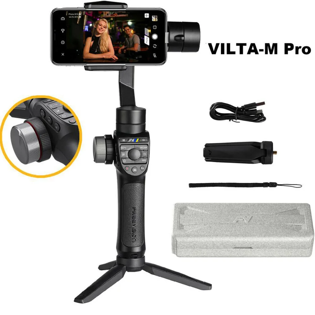 

Smartphones Mounting Portable Accessories Photography Gimbal Stabilizer Rechargeable Handheld 3 Axis Foldable For Vilta M Pro