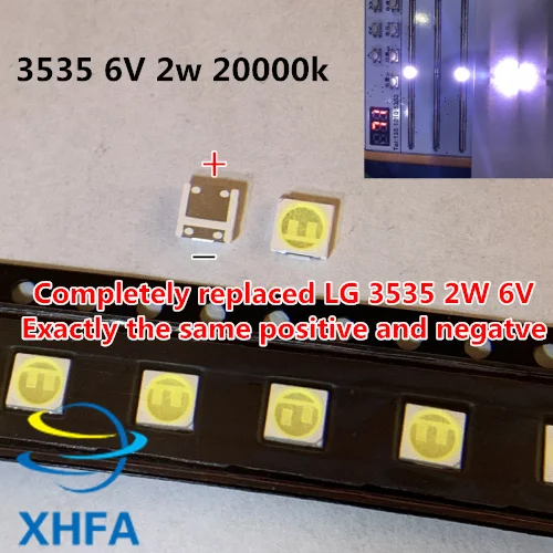 100 шт. LG Innotek светодиодный ная подсветка 2 Вт 6 в 3535 холодный белый ЖК Подсветка для