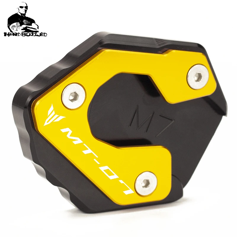 Gold Moto подставка для ног подножка сбоку расширение Pad Поддержка пластина для Yamaha MT07 MT 07 MT-07- moto rcycle - Color: Gold