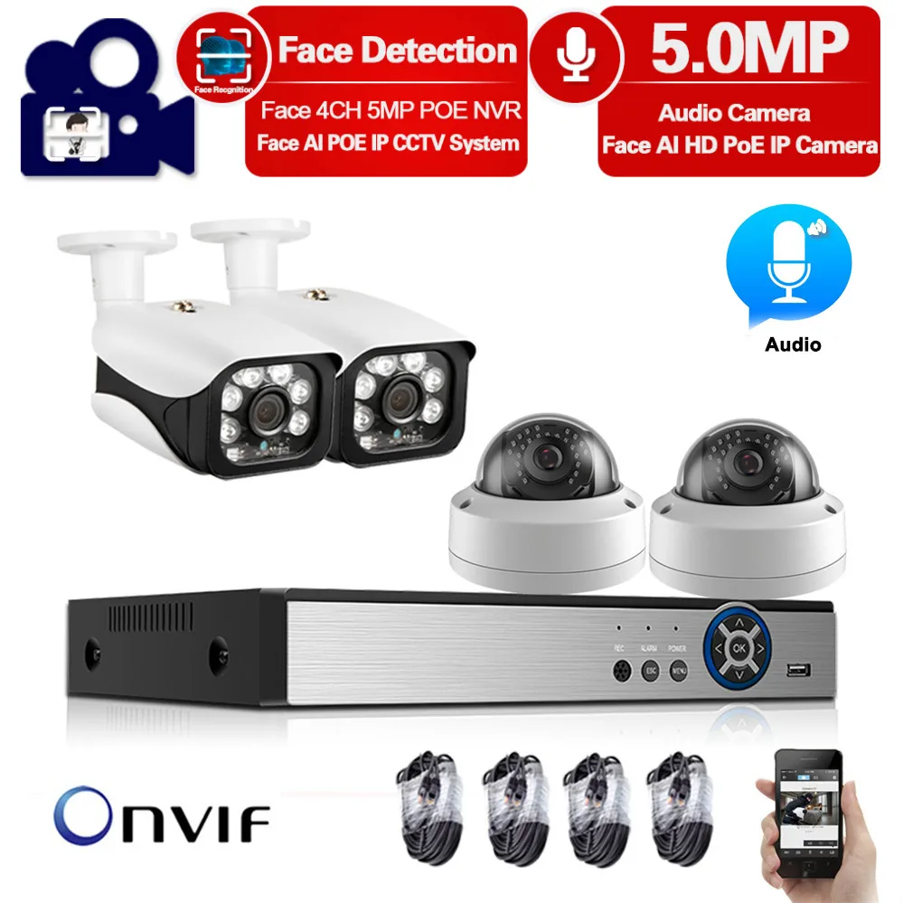 

5MP H.265 4CH POE NVR Kit Outdoor Waterproof IP CCTV Video Security Surveillance System Infrared Night Vision CCTV Cameras Set