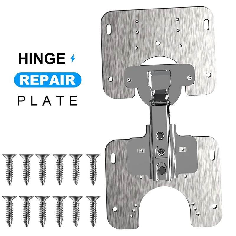 1/2/4pcs Stainless steel Hinge Mounting Plate with Screws Adapts to Hinge Cups Different Size Easy Mount Concealed Cabinet