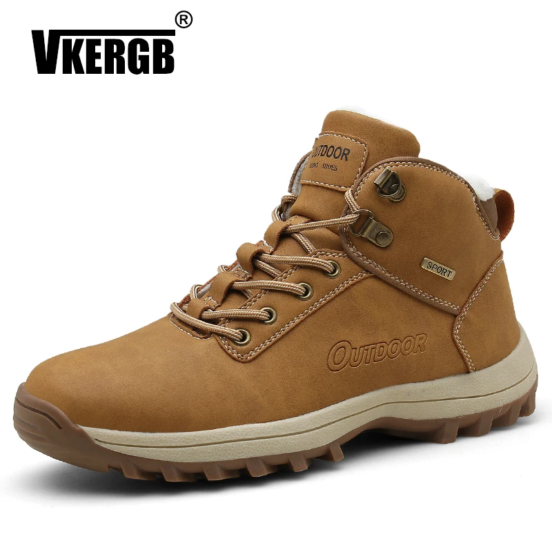 

Vkergb Men Winter Shoes Warm Comfortable Fashion Genuine Leather Snow Boots Waterproof Sneakers Men's wool Plush Warm Boots Winter new warm snow boots New Men Leather Boots Autumn Warm Cotton Brand Ankle Boots Lace Up