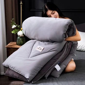 

New Design Winter Thick Blanket Solid Color And High Quality Comfortable Material Quilted Quilt King Queen Full Size CF