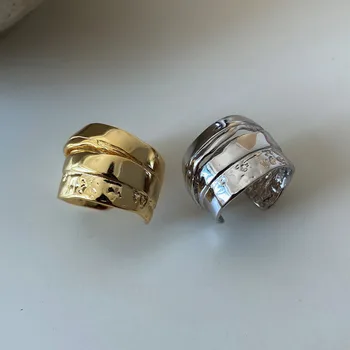 

Ring For Women Sterling Silver 925 Irrgular Resizable Gold Rings Vintage Anillos Plata 925 Para Mujer Fashion Fine Jewellery