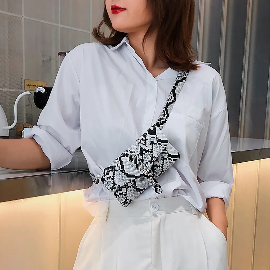 Поясная Сумка для женщин забавный кошелек из кожи с тиснением под рептилию