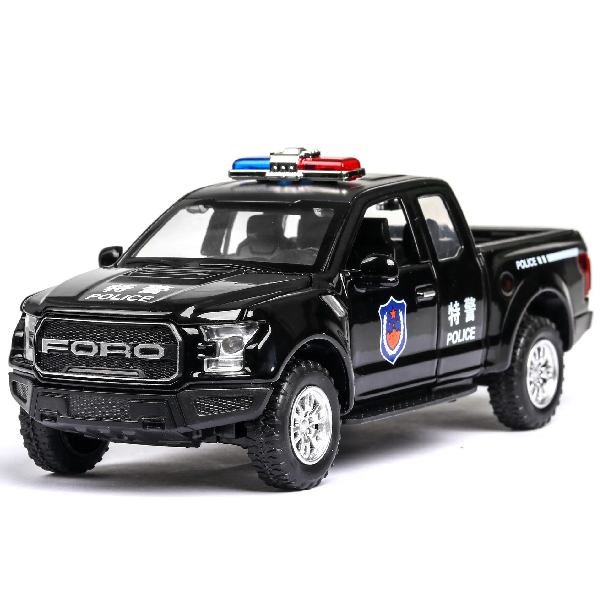 1:32 Высокая Имитация Ford Raptor F150 детская игрушка сплав внедорожная модель полицейской машины для детей Подарки