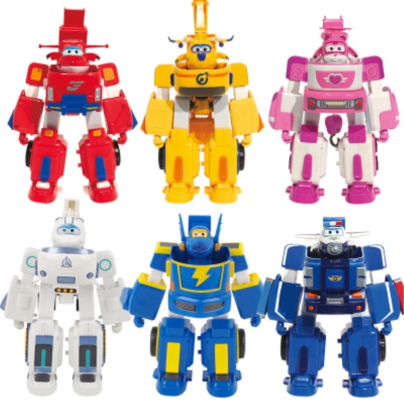 

6 styles Super wings Donnie car+airplane Fit robot action figure toys super wing model Transformation robot for Christmas gifts