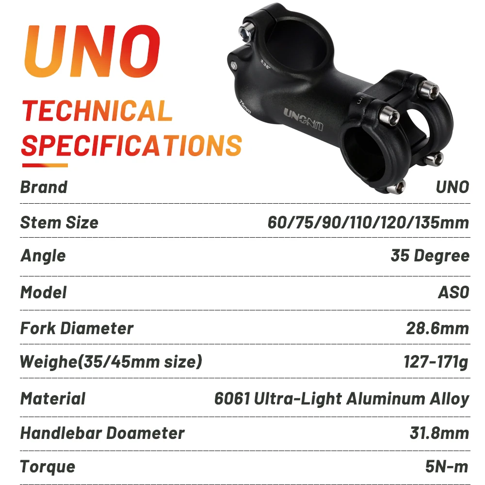Unoアルミ合金自転車幹ライザー25.4/31.8ミリメートル35度自転車