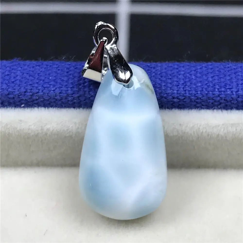 Женский кулон Larimar из натурального синего бисера 19x11x7 мм Модный прозрачного камня