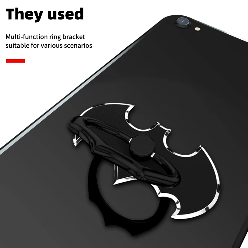Роскошная алюминиевая металлическая универсальная подставка для смартфона с кольцом на палец и Бэтменом для мобильного телефона для iPhone 6, Xiaomi Mi8, держатель