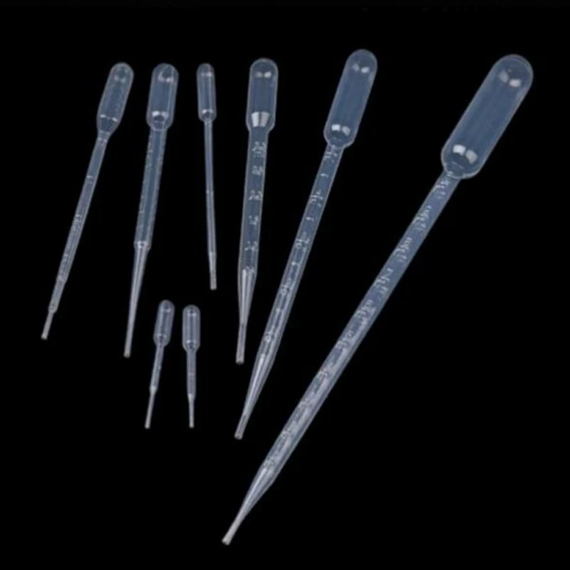 10Pcs 0.2ml/0.5ml/1ml/2ml/3ml/5ml LDPE Disposable Clear Plastic Eye Dropper Transfer straws Graduated Perfume Liquid Pipettes