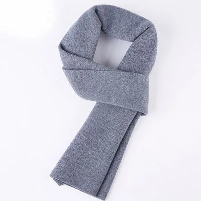 Middle Gray Классический зимний шерстяной шарф, мужские однотонные клетчатые теплые длинные мягкие Роскошные теплые плотные мужские шарфы для шеи для мужчин - Цвет: Middle Gray